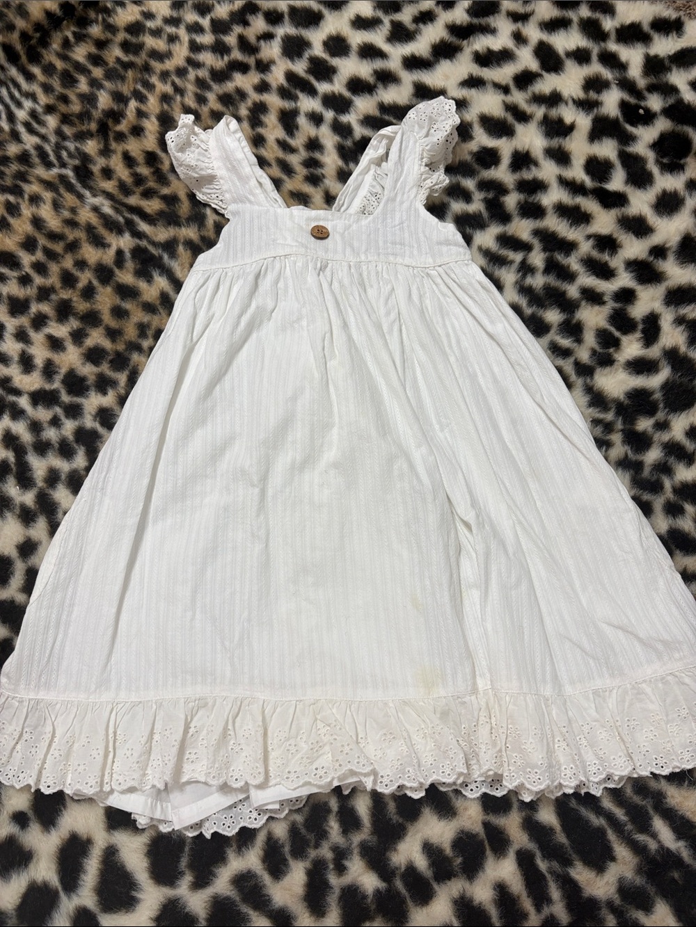Well Dressed Wolf White Cotton Dress with Embroidered Label